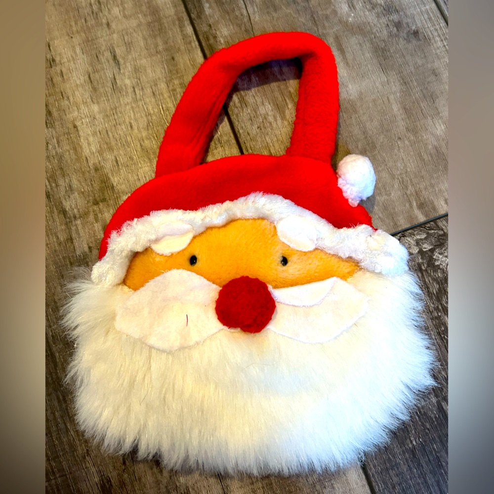 darling girl’s, plush, Santa Claus purse